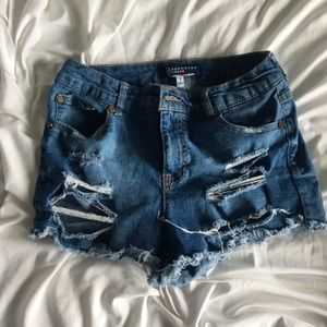 Hole Jean Shorts